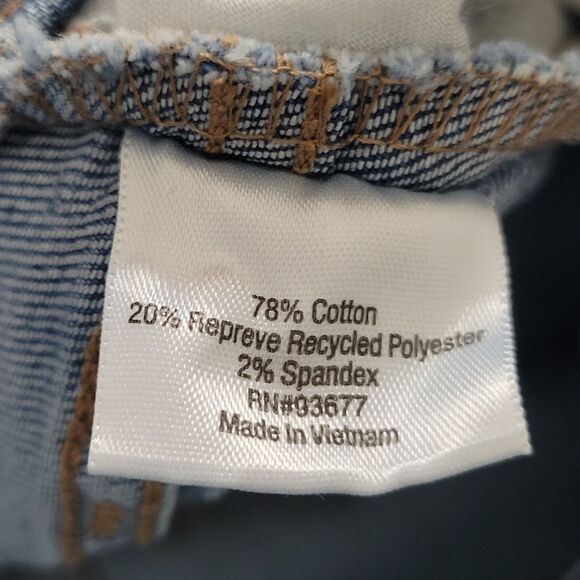 St. John's Bay Light Wash Straight Leg Whisker Faded Jeans Size 12 Petite - Picture 9 of 10